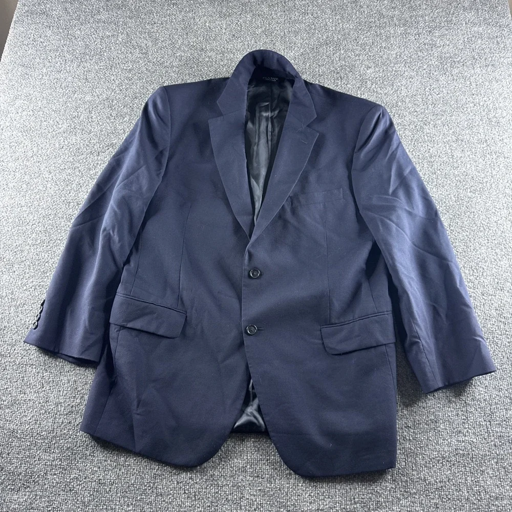 Jos‎ A Bank Gordon Blazer Sport Coat Jacket 100% Wool Navy Blue 44R 2 Button
